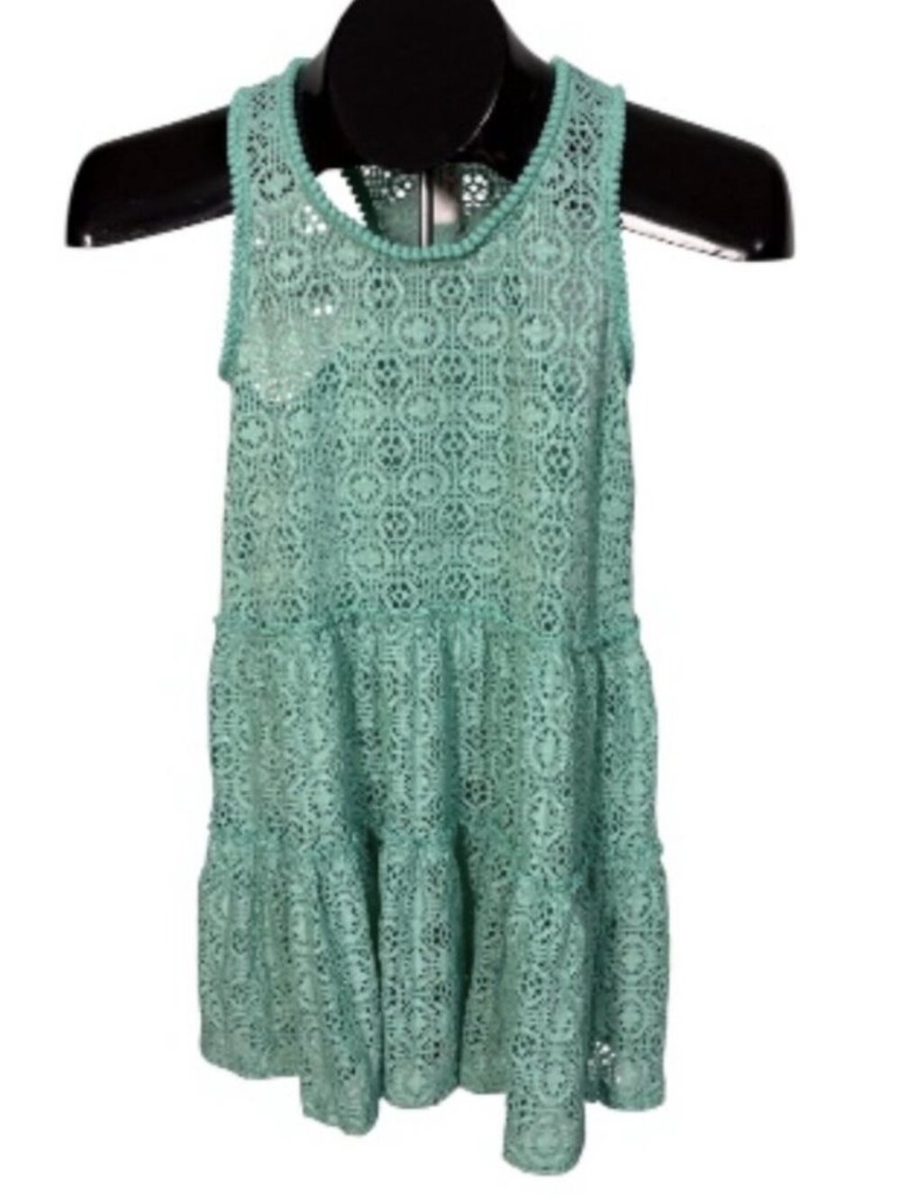 Cat & Jack Swimsuit Cover Up Girl's M 7/8 Mint Green Open Lace Racerback